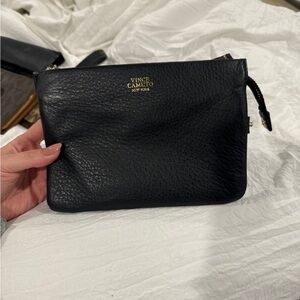 Vince Camuto Black Pebbled Leather crossbody bag & wristlet